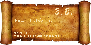 Bucur Balázs névjegykártya